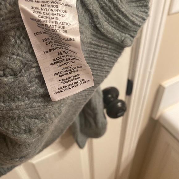 Vince Interlocking Cable Knit Merino Blend Sweater - Picture 4 of 6